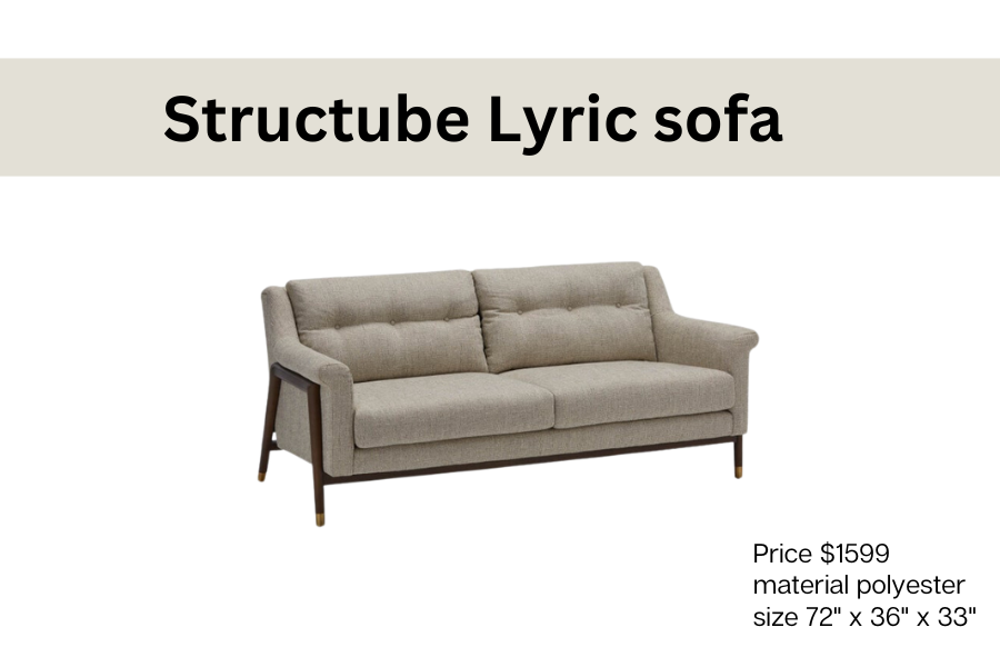 Structube lyric sofa 